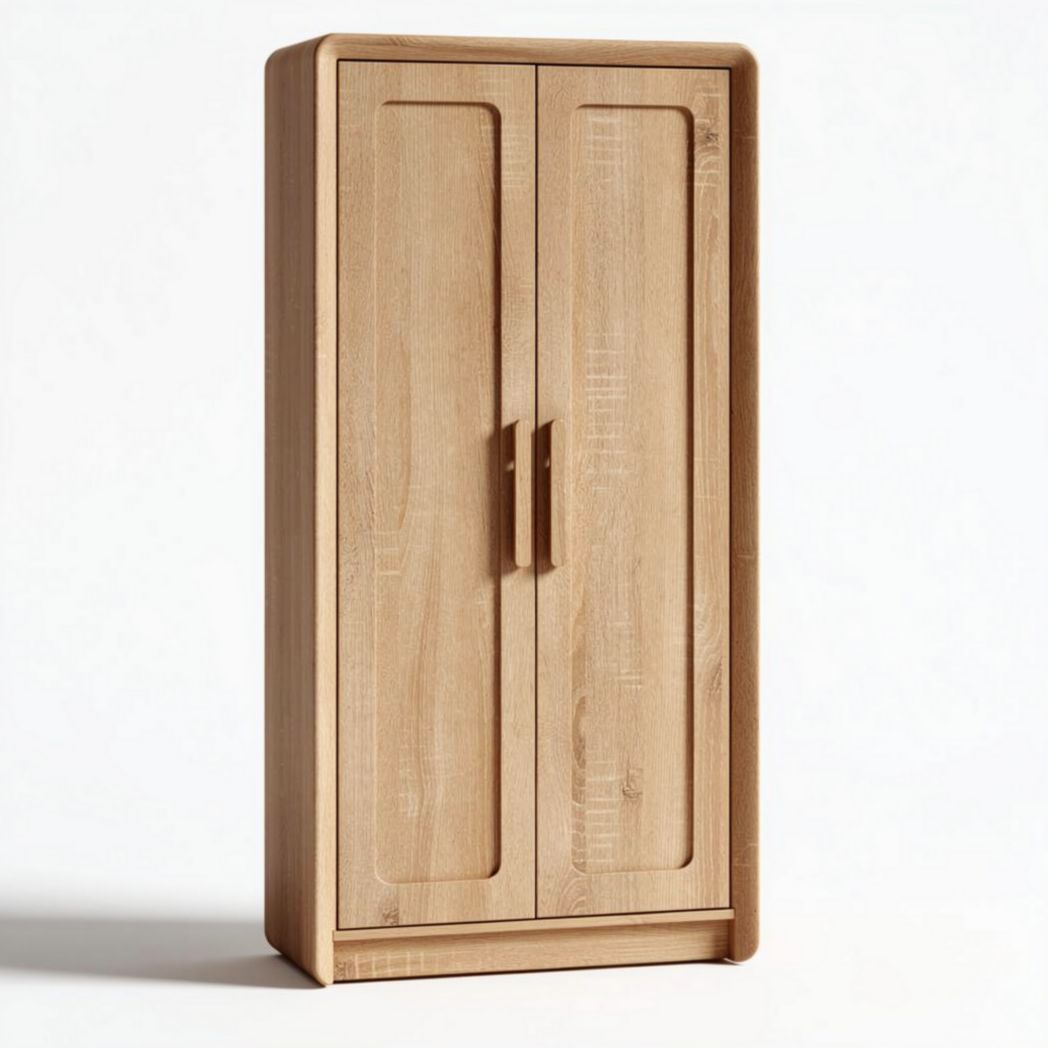 Wooden wardrobe with double doors for storage 90 x 45 x 180cm