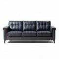 Navy blue leather sofa with modern design suitable for living room 200 x 85 x 75cm