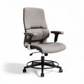 Ergonomic office chair with adjustable height and 360-degree swivel in gray fabric