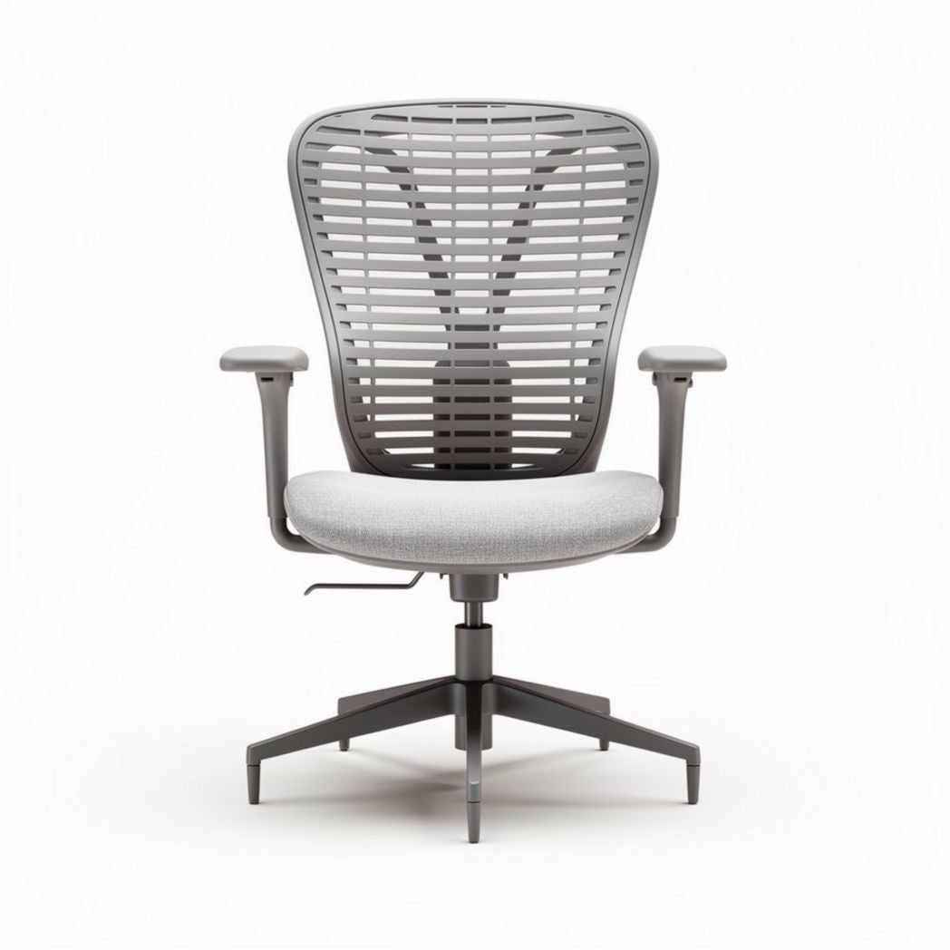 Mesh office chair with adjustable arms and lumbar support grey 60 x 60 x 90cm