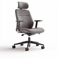 Ergonomic office chair with adjustable lumbar support and gray fabric upholstery