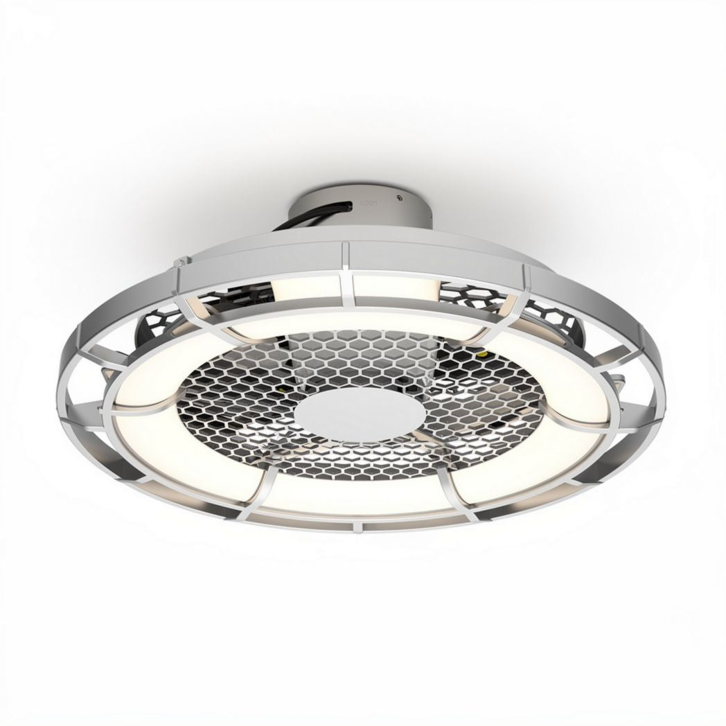 Ceiling fan light fixture with integrated LED lighting and metal design 30 x 30 x 10cm