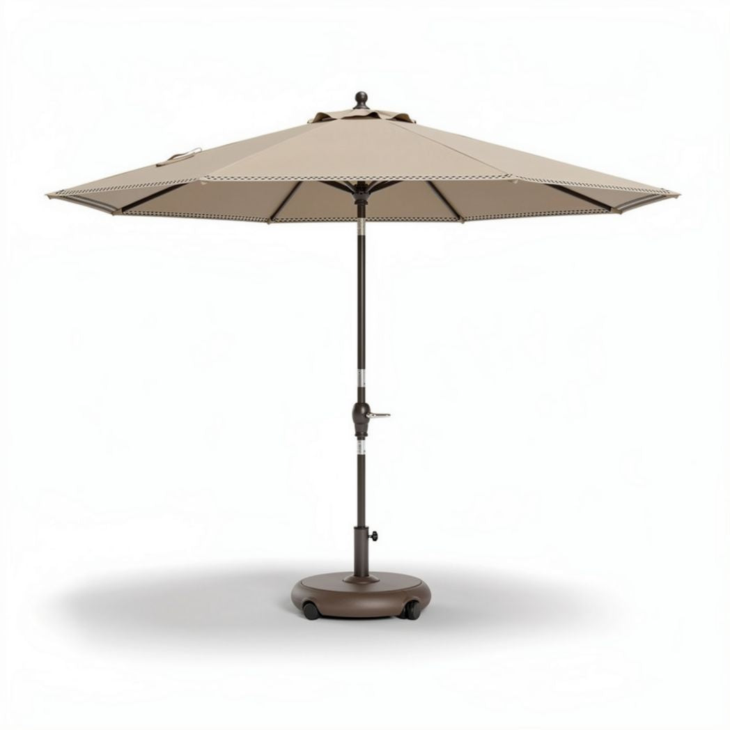 Outdoor patio umbrella with adjustable height and durable fabric 300 x 300 x 250cm beige