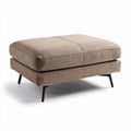 Fabric ottoman pouf with spacious seating in beige color dimensions 80 x 80 x 30cm